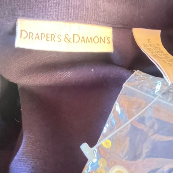 Drapers & Damons navy blue and gold sequined detailing‎ zip down jacket soft - Picture 7 of 9